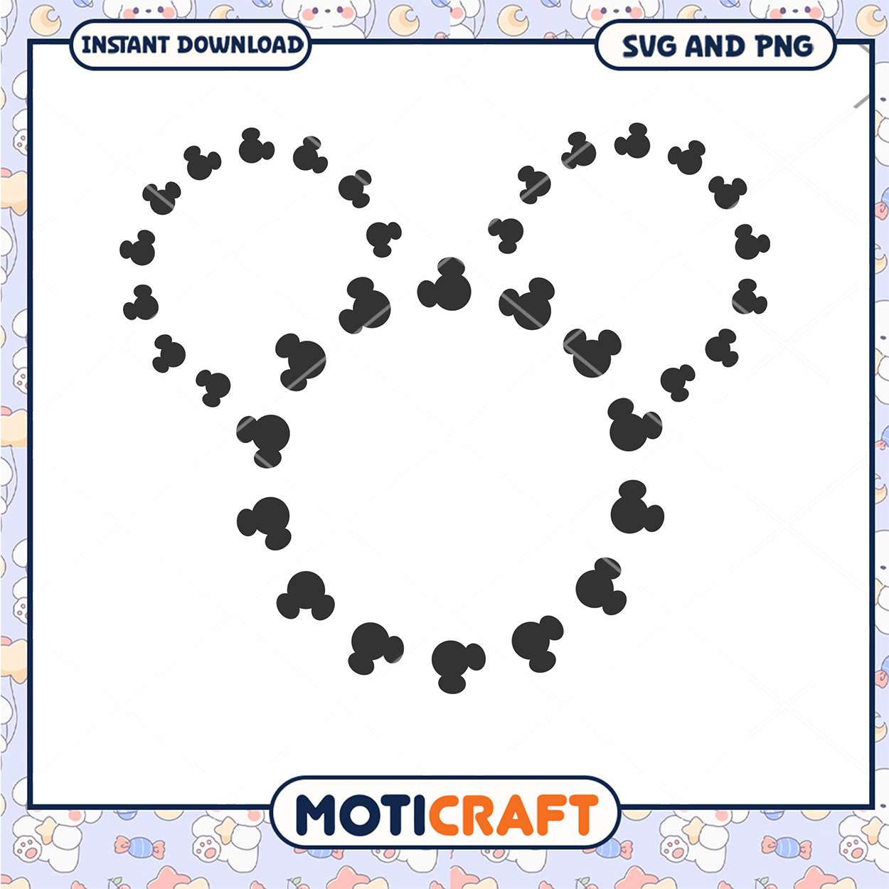 Mickey Mouse Heart Shape SVG Download for Crafts Mickey Mouse Heart Shape SVG Download for Crafts