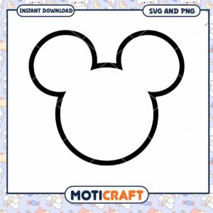 Mickey Mouse Head SVG Design for Craft Projects Download