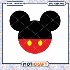 Mickey Mouse Head SVG Cut File for Crafting Projects