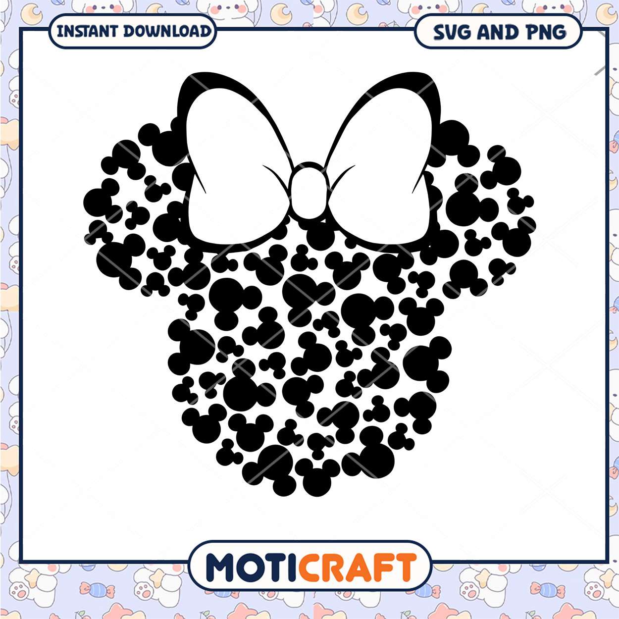 Mickey Mouse Head Bow SVG Cute Design for Crafts Mickey Mouse Head Bow SVG Cute Design for Crafts
