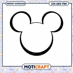 Mickey Mouse Head Outline SVG for Crafting Projects