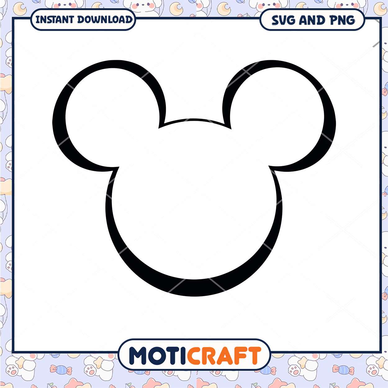 Mickey Mouse Head Outline SVG for Crafting Projects Mickey Mouse Head Outline SVG for Crafting Projects