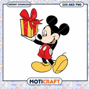 Mickey Mouse Gift Holding SVG Instant Download Design