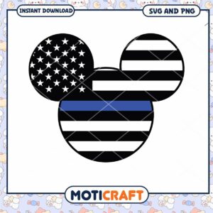 Mickey Mouse Flag SVG Design for Instant Download Art