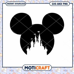 Mickey Mouse Castle SVG for Instant Download Design