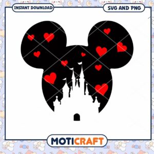 Mickey Mouse Castle Hearts SVG Instant Download Design Mickey Mouse Castle Hearts SVG Instant Download Design