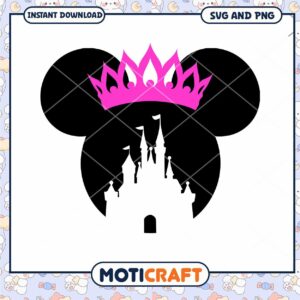 Mickey Mouse Castle Crown SVG Instant Download Design