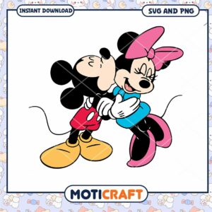 Mickey and Minnie Mouse SVG Kissing Design Instant Download