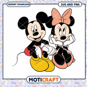 Mickey and Minnie Mouse SVG Graphic for Instant Download