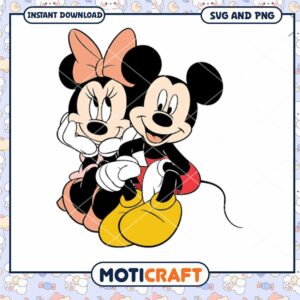 Mickey and Minnie Mouse SVG Cute Digital Download Art