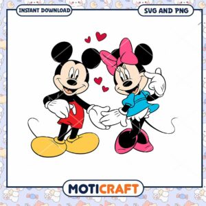 Mickey and Minnie Mouse Love SVG Instant Download Art Mickey and Minnie Mouse Love SVG Instant Download Art