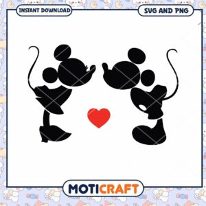 Mickey and Minnie Mouse Love SVG Cut File Download