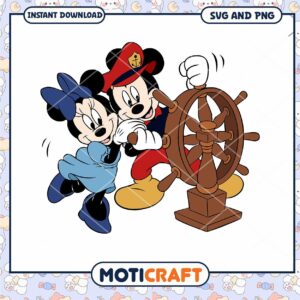 Mickey and Minnie Cute Sailing SVG Digital Download Art