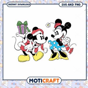 Mickey and Minnie Christmas SVG Bundle for Crafts