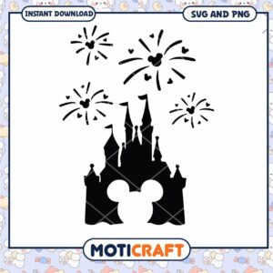 Magical Castle and Fireworks SVG Instant Download Design