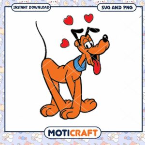 Loving Dog Character SVG Cute Cartoon for Instant Download