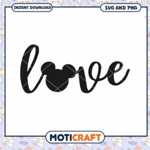 Love Design with Mickey Icon SVG Digital Download File Love Design with Mickey Icon SVG Digital Download File