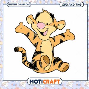 Happy Tigger SVG File for Instant Download Crafting Fun
