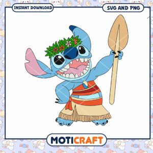 Happy Stitch Character SVG Instant Download for Crafts