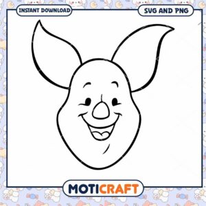 Happy Cartoon Pig SVG and PNG Instant Download Art
