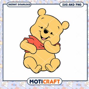 Happy Bear Character SVG and PNG Instant Download Art