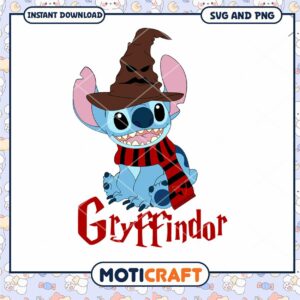Gryffindor Stitch SVG Download Cute Character Design