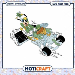 Goofy Cartoon Car Racer SVG Instant Download Design