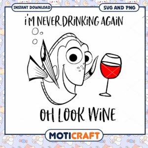 Funny Fish Wine Quote SVG for Drink Lovers and Fun Times