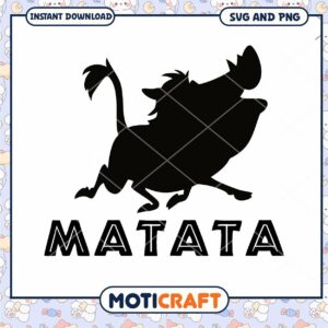 Fun SVG Download Matata Cartoon Style Animal Design