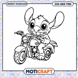 Fun Motorcycle Character SVG Instant Download for Crafts