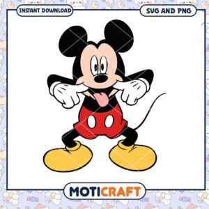 Fun Cartoon Mouse Character SVG Instant Download PNG