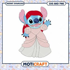 Fun Cartoon Alien Princess SVG and PNG Instant Download