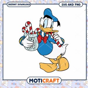 Festive Duck Character SVG Candy Canes Holiday Design Festive Duck Character SVG Candy Canes Holiday Design