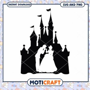 Fairytale Castle and Couple Wedding SVG Cut File