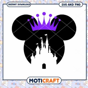 Fairytale Castle and Crown Mickey SVG for Kids Crafts