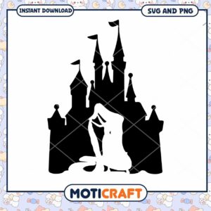 Fairy Tale Castle Mermaid Silhouette SVG for Crafts