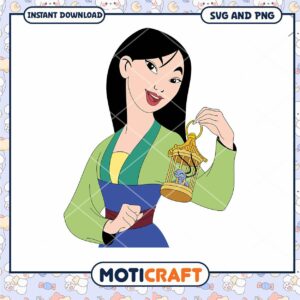 Elegant SVG Download of Mulan with Charming Lantern