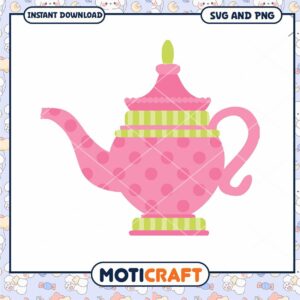 Elegant Pink Teapot Design SVG for Crafting Projects Elegant Pink Teapot Design SVG for Crafting Projects