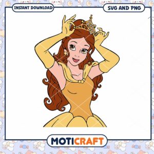 Elegant Belle Princess SVG for Instant Download Crafting