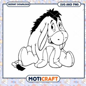 Eeyore SVG Cute Donkey Design for Crafting Projects