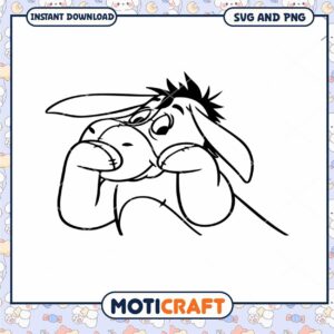 Eeyore Cartoon Character SVG and PNG Instant Download