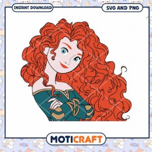 Downloadable SVG of a Colorful Cartoon Princess Design