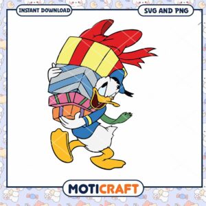 Donald Duck Gift Stack SVG Clipart Instant Download Files
