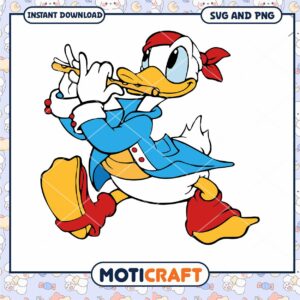 Donald Duck Flute Player SVG Instant Download Art Design