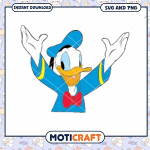 Donald Duck Cheerful SVG and PNG Instant Download Files