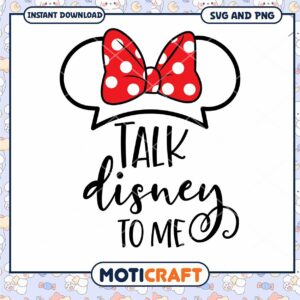Disney Themed SVG Talk Disney to Me Bow Design Download