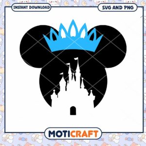 Disney Castle with Mickey Mouse Crown SVG Design Download