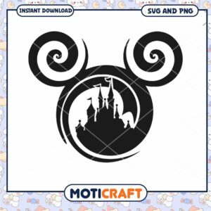 Disney Castle SVG Design with Mickey Ears Downloadable
