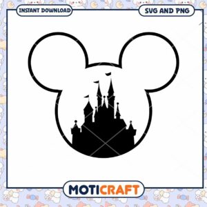 Disney Castle Mickey Mouse Silhouette SVG Instant Download