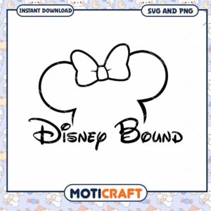 Disney Bound SVG Design with Mouse Ears and Bow Shapes